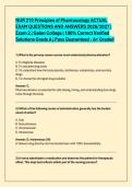 NUR 210 Principles of Pharmacology ACTUAL EXAM QUESTIONS AND ANSWERS 2026&sol;2027 &vert; Exam z&vert; Galen College 