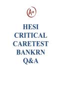 HESI CRITICAL CARE 2026 TEST BANK RN