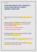 DUBAI RERA BROKER EXAM &vert; FREQUENTLY  TESTED QUESTIONS WITH CORRECT  ANSWERS &vert; BRAND NEW&excl; 