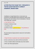 ACVPM PRACTICE EXAM TEST &vert; FREQUENTLY  TESTED QUESTIONS WITH CORRECT  ANSWERS &vert; BRAND NEW&excl;