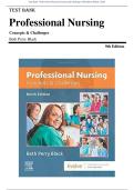 Test Bank - Professional Nursing Concepts and Challenges 9th Edition &lpar;Black&comma; 2020&rpar; Chapter 1-16 &vert; All Chapters with Answers and Rationales