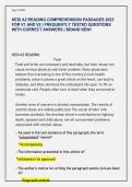 HESI A2 READING COMPREHENSION PASSAGES 2023  FOR V1 AND V2 &vert; FREQUENTLY TESTED QUESTIONS  WITH CORRECT ANSWERS &vert; BRAND NEW&excl; 