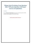 Sport Psychology Exam Questions 2026-2027