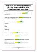 ORTHOPEDIC NURSING CERTIFICATION EXAM BUNDLE&vert;QUESTIONS AND 100&percnt; CORRECT ANSWERS&vert;LATEST &excl;&excl;&excl;&excl;2026&vert;GRADED A&plus;&vert; &lpar;EXAM READY&rpar;