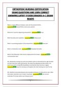 ORTHOPEDIC NURSING CERTIFICATION EXAM&vert;QUESTIONS AND 100&percnt; CORRECT ANSWERS&vert;LATEST &excl;&excl;&excl;&excl;2026&vert;GRADED A&plus;&vert; &lpar;EXAM READY&rpar;