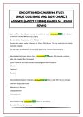 ONC&semi;ORTHOPEDIC NURSING STUDY GUIDE&vert;QUESTIONS AND 100&percnt; CORRECT ANSWERS&vert;LATEST &excl;&excl;&excl;&excl;2026&vert;GRADED A&plus;&vert; &lpar;EXAM READY&rpar;
