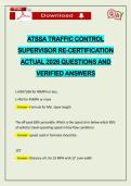 ATSSA TRAFFIC CONTROL SUPERVISOR RE-CERTIFICATION ACTUAL 2026 QUESTIONS AND VERIFIED ANSWERS