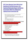 NYC Crane Operator Exam With Actual Questions & Verified Answers&comma; Plus Explained Rationales&sol;Expert Verified For Guaranteed 100&percnt; Pass 2026&sol;Latest Update&sol;Instant Download Pdf