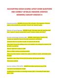 ACCOUNTING CRASH COURSE LATEST EXAM QUESTIONS AND CORRECT DETAILED ANSWERS &lpar;VERIFIED ANSWERS&rpar; ALREADY GRADED A&plus;