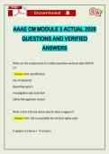 AAAE CM MODULE 3 ACTUAL 2026 QUESTIONS AND VERIFIED ANSWERS