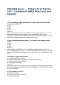 PUR3000 Exam 1 &ndash; University of Florida &lpar;UF&rpar; &ndash; Complete Practice Questions and Answers