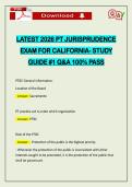 LATEST 2026 PT JURISPRUDENCE EXAM FOR CALIFORNIA- STUDY GUIDE &num;1 Q&A 100&percnt; PASS