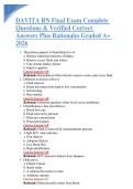 DAVITA RN Final Exam Complete Questions & Verified Correct Answers Plus Rationales Graded A&plus; 2026