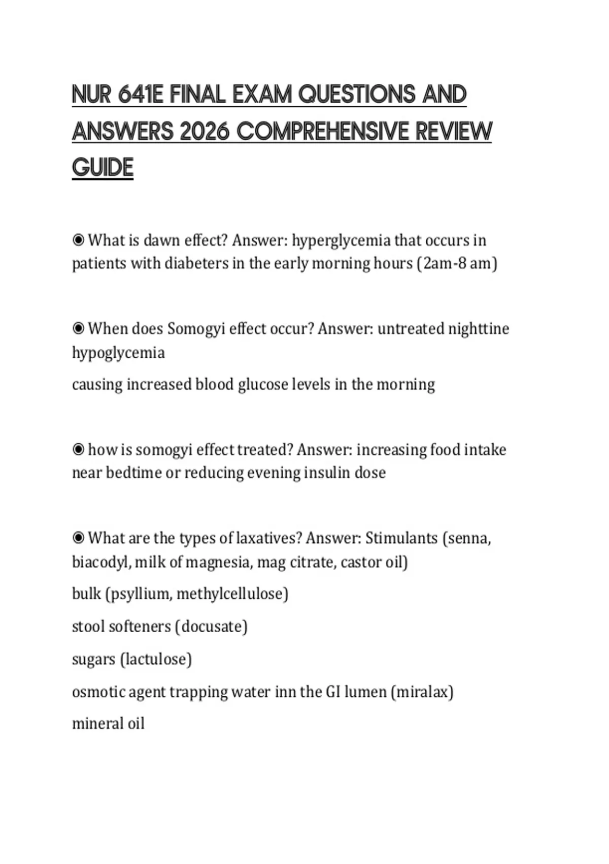 NUR 641E FINAL EXAM QUESTIONS AND ANSWERS 2026 COMPREHENSIVE REVIEW ...