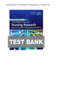 BURNS AND GROVE'S THE PRACTICE OF NURSING RESEARCH 9TH EDITION TEST BANK &ndash; ALL CHAPTERS INCLUDED &lpar;1-29&rpar; &ndash; VERIFIED ANSWERS &ndash; UPDATED FOR 2026