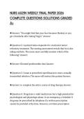 NURS 6521N WEEKLY FINAL PAPER 2026 COMPLETE QUESTIONS SOLUTIONS GRADED A&plus;