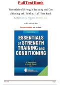 Test Bank for Essentials of Strength Training and Conditioning 4th Edition Haff &sol; All Chapters 1 - 24 &sol; Full Complete