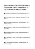 EACVI CARDIAC COMPUTED TOMOGRAPHY EXAM 2026 ACTUAL TEST PAPER WITH FULL QUESTIONS AND VERIFIED SOLUTIONS