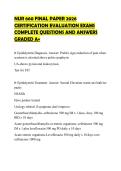 NUR 660 FINAL PAPER 2026 CERTIFICATION EVALUATION EXAMS COMPLETE QUESTIONS AND ANSWERS GRADED A&plus;