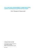 WGU C204 TASK 1&vert; MANAGEMENT COMMUNICATION &vert; LATEST UPDATE WITH COMPLETE SOLUTIONS