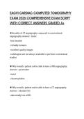 EACVI CARDIAC COMPUTED TOMOGRAPHY EXAM 2026 COMPREHENSIVE EXAM SCRIPT WITH CORRECT ANSWERS GRADED A&plus;