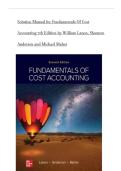 SOLUTION MANUAL FOR Fundamentals Of Cost Accounting 7th Edition William Lanen &vert; All Chapters A&plus;