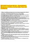EDF 6226 Final Exam Review &ndash; Generalization&comma; Maintenance & Ethics &lpar;Verified Q&A&comma; Pass with Confidence&rpar;&period;pdf