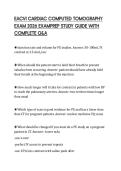 EACVI CARDIAC COMPUTED TOMOGRAPHY EXAM 2026 EXAMPREP STUDY GUIDE WITH COMPLETE Q&A