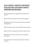 EACVI CARDIAC COMPUTED TOMOGRAPHY EXAM 2026 FINAL EXAM PAPER COMPLETE QUESTIONS AND SOLUTIONS