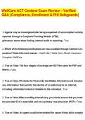 WellCare ACT Centene Exam Review &ndash; Verified Q&A &lpar;Compliance&comma; Enrollment & PHI Safeguards&rpar;&period;pdf