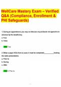 WellCare Mastery Exam &ndash; Verified Q&A &lpar;Compliance&comma; Enrollment & PHI Safeguards&rpar;&period;pdf
