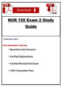 NUR 155 Exam 2 Study Guide Questions and Verified Answers &lpar;2024 &sol; 2025&rpar; 100&percnt; Guarantee Pass