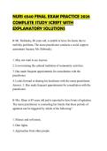 NURS 6540 FINAL EXAM PRACTICE 2026 COMPLETE STUDY SCRIPT WITH EXPLANATORY SOLUTIONS