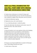 NURS 6540 FINAL EXAMINATION TEST 2026 FULL STUDY SHEET WITH CRUCIAL PREP AND KNOWLEDGE CHECK ITEMS