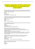 Compliance and Regulatory CPC Review with all Correct & 100&percnt; Verified Answers &vert;Actual Complete Exam &vert;Already Graded A&plus;