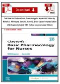 Test Bank For Clayton&rsquo;s Basic Pharmacology for Nurses 20th Edition by Michelle J&period; Willihnganz&comma; Samuel L&period; Gurevitz&comma; Bruce Clayton Complete Edition &vert;&vert; All Chapters Included&vert;&vert; 100&percnt; Verified Answers&vert;&vert; Latest Edition&vert;&vert;