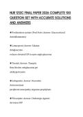NUR 1212C FINAL PAPER 2026 COMPLETE 100 QUESTION SET WITH ACCURATE SOLUTIONS AND ANSWERS