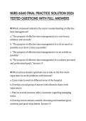 NURS 6560 FINAL PRACTICE SOLUTION 2026 TESTED QUESTIONS WITH FULL ANSWERS