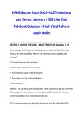 NFHS Soccer Exam 2026-2027 Questions and Correct Answers &vert; 100&percnt; Verified Rulebook Solutions &vert; High-Yield Referee Study Guide