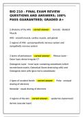 BIO 210 Final Exam Review Questions and Answers &vert; 100&percnt; Pass Guaranteed &vert; Graded A&plus;