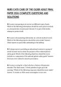 NURS C475 CARE OF THE OLDER ADULT FINAL PAPER 2026 COMPLETE QUESTIONS AND SOLUTIONS