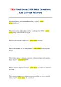 TSA Final Exam &ndash; 2026 &ndash; Practice Questions with Correct Answers