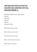 NURS MED MATH PRACTICE PRACTICE SOLUTION 2026 QUESTIONS WITH FULL SOLUTION GRADED A&plus;