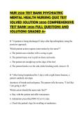 NUR 2520 TEST BANK PSYCHIATRIC MENTAL HEALTH NURSING QUIZ TEST SOLVED SOLUTION 2020 COMPREHENSIVE TEST BANK 2026 FULL QUESTIONS AND SOLUTIONS GRADED A&plus;