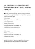 NUR 2790 EXAM 2 PN 3 FINAL STUDY SHEET 2026 QUESTIONS WITH COMPLETE ANSWERS GRADED A&plus;