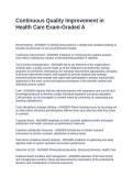 Continuous Quality Improvement in Health Care Exam-Graded A