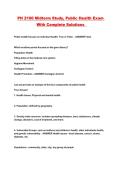 PH 2100 Midterm Study&comma; Public Health Exam With Complete Solutions 