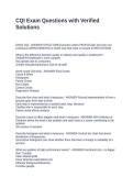 CQI Exam Questions with Verified Solutions