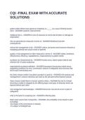 CQI -FINAL EXAM WITH ACCURATE SOLUTIONS