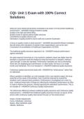 CQI- Unit 1 Exam with 100&percnt; Correct Solutions